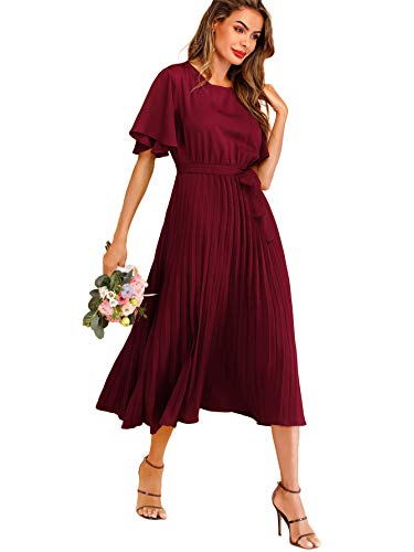 Elegant Pleated Flounce Dress