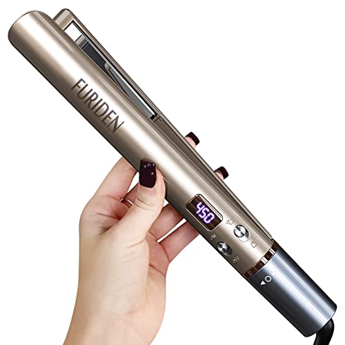 Hair Straightener and Curler 2 in 1, Straightener and Curling Iron in One, Flat Iron Hair Straightener, Flat Irons for African American Hair, Curling Straightening Iron, Round Hair Straightener