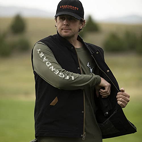 Legendary Whitetails Men's Standard Conceal and Carry Canvas Crosstrail Vest, Black, Medium