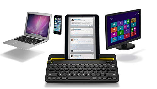 Logitech K480 Bluetooth Multi-Device Portable Wireless Keyboard with Integrated Stand Phone Holder