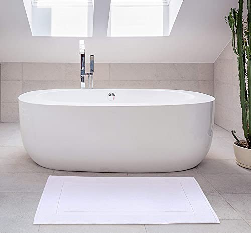 Utopia Towels Cotton Banded Bath Mats - Pack of 2