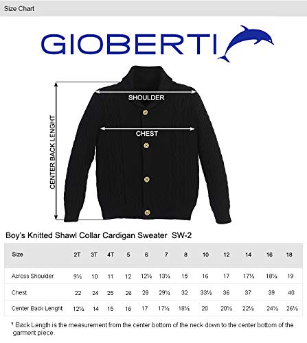 Gioberti Boy's Shawl Collar Cardigan Sweater, Red
