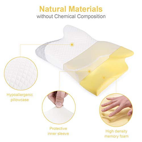 Misiki Memory Foam Contour Pillow for Neck Pain