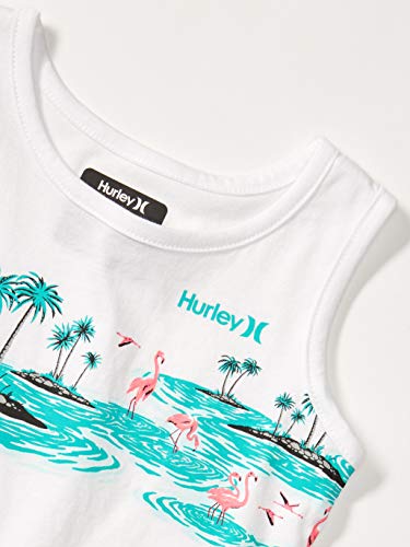 Hurley Boys Graphic Tank Top, White/Flamingo, 3T