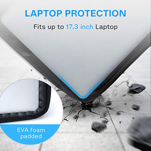 17.3 Inch Laptop Bag,BAGSMART Expandable Briefcase Computer Bag Men Women Lockable,Black