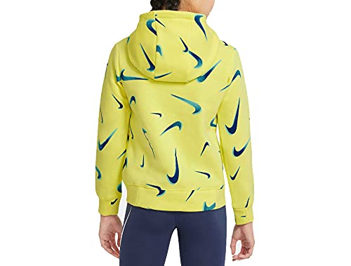 Nike Girls' 3D Printed Sportswear Hoodie in Zitron