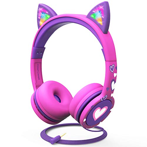 FosPower Kids LED Cat Ear Headphones