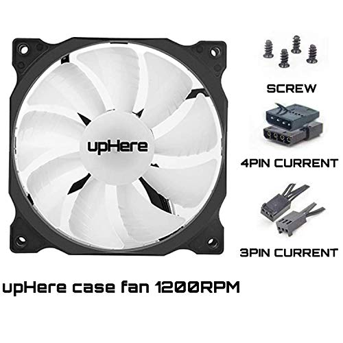 uphere 3-Pack Long Life Computer Case Fan 120mm Cooling Case Fan for Computer Cases Cooling 15LED Red,15R3-3