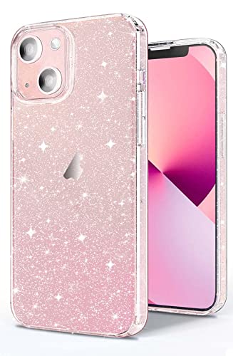 JJGoo Clear Glitter Sparkle Case for iPhone 13 - Cute and Protective