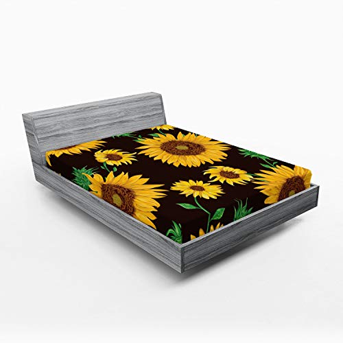 Sunflower Fitted Sheet - King Size Bed Cover