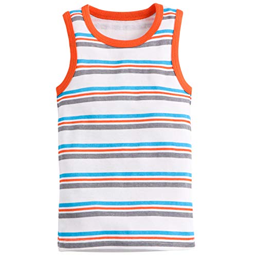 Frogwill Toddler Boys Tank Tops, Shark Dino Stripes, 3-Pack, 4T