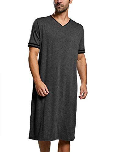 Soft Cotton Men's Sleepshirt (Dark Gray)