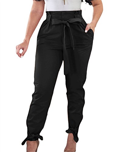 Ruffle Bow Tie Work Trousers