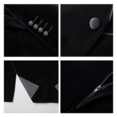 Velvet 3 Piece Men's Tuxedo Suit, Black