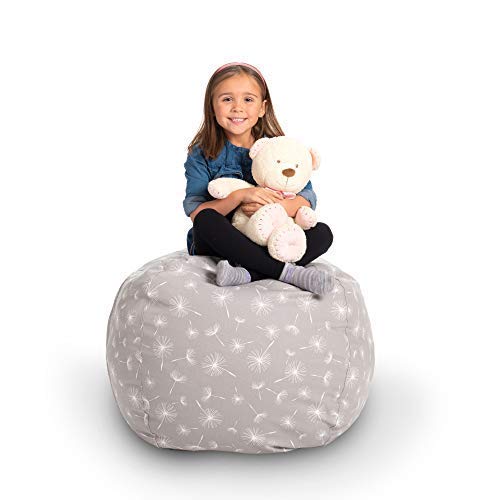 Creative QT Stuffed Animal Storage Bean Bag Chair - Stuff 'n Sit Organization for Kids Toy Storage - Large Size (33