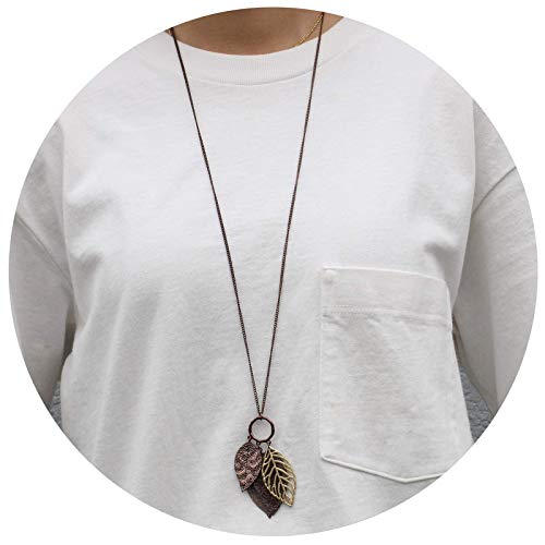 POMINA Two Tone Filigree Leaf Necklace