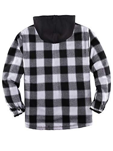 Zenthace Sherpa Plaid Shirt Jacket, Black/Grey