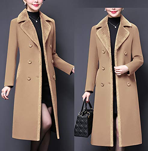 Aprsfn Women's Double-Breasted Wool Blend Pea Coat