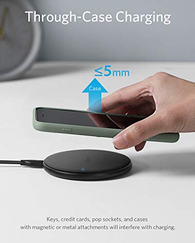 Anker Wireless Charger, 313 Wireless Charger (Pad), Qi-Certified 10W Max for iPhone