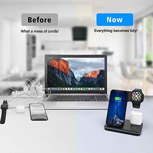 3-in-1 Wireless Fast Charging Station for iPhone, AirPods, and Apple Watch - 15W Qi-Certified