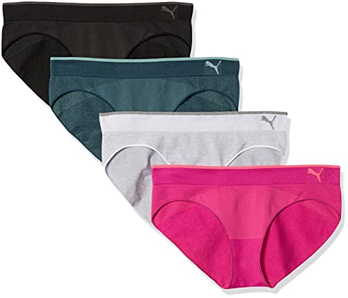 PUMA Women's Performance Bikini Underwear, 4-Pack