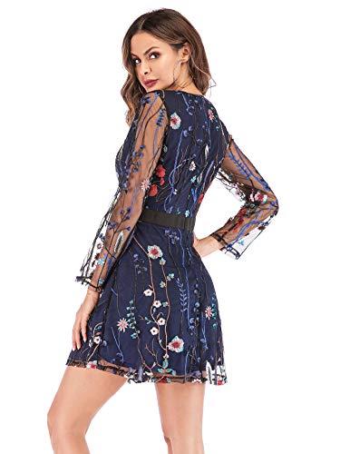 Floral Embroidery Party Dress