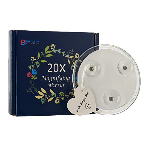 20x Magnifying Mirror with Suction Cups and Accessories