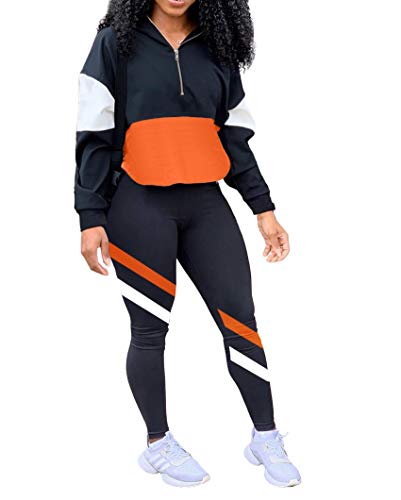Women's Black Two Piece Sweatsuit