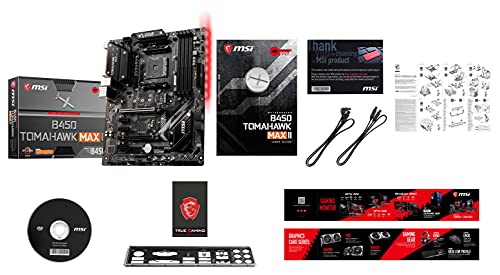MSI Arsenal Gaming AMD Ryzen 2ND and 3rd Gen AM4 M.2 USB 3 DDR4 DVI HDMI Crossfire ATX Motherboard (B450 TOMAHAWK MAX II)