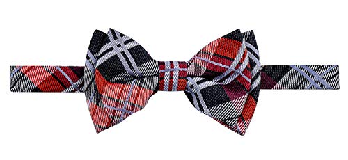 Retreez Tartan Plaid Check Boy's Bow Tie - Black/Red (4-7 years)