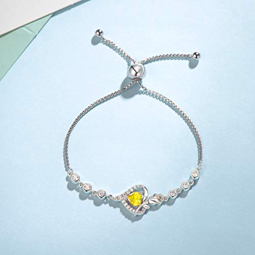 November Birthstone Tennis Bracelet - Sterling Silver