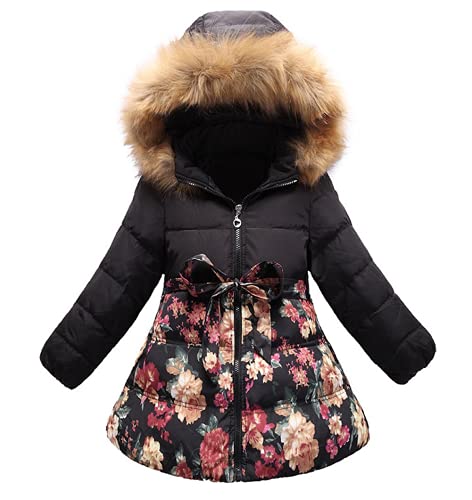 SS&CC Girls' Flower Printing Down Jacket