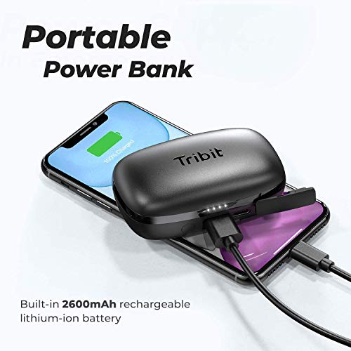 Wireless Earbuds, Tribit 100H Playtime Bluetooth 5.0 IPX8 Waterproof Touch Control