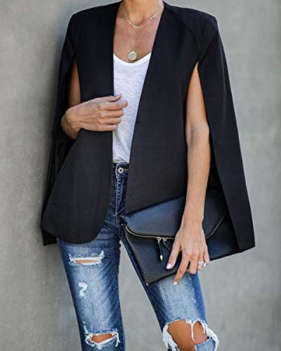 GAMISOTE Women's Split Sleeve Cape Blazer Jacket
