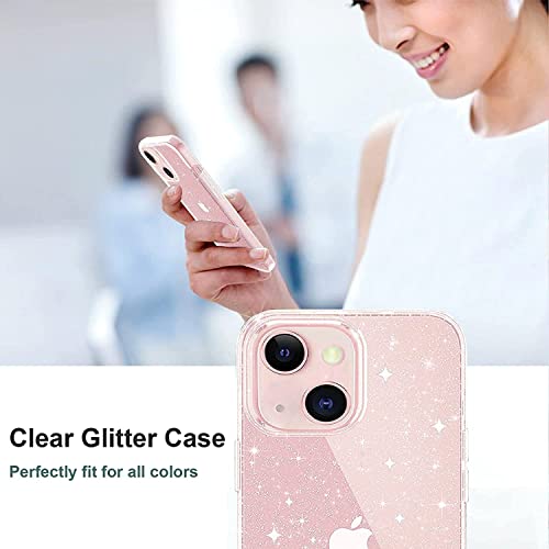 JJGoo Clear Glitter Sparkle Case for iPhone 13 - Cute and Protective