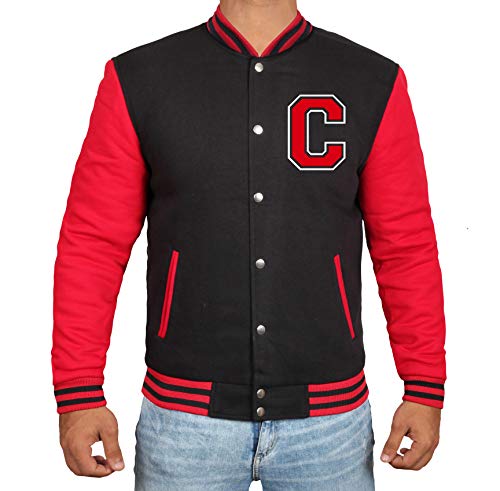Red And Black Varsity Bomber Jacket Men [40020024-BW] | C Red sleeve, L