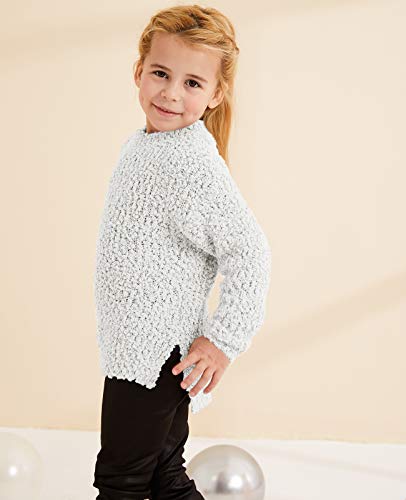GAMISOTE Girls' White Fuzzy Sweater