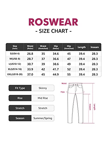 roswear Women's Ripped Skinny Jeans