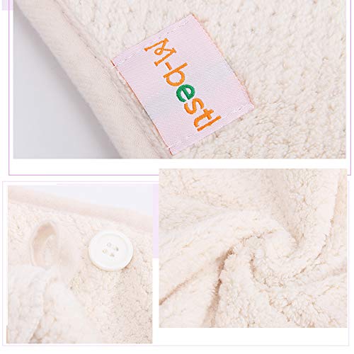 2 Pack Hair Towel Wrap with Button