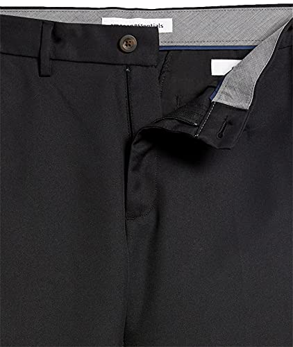 Amazon Essentials Men's Slim-Fit Flat-Front Dress Pants, Black, 32W x 34L