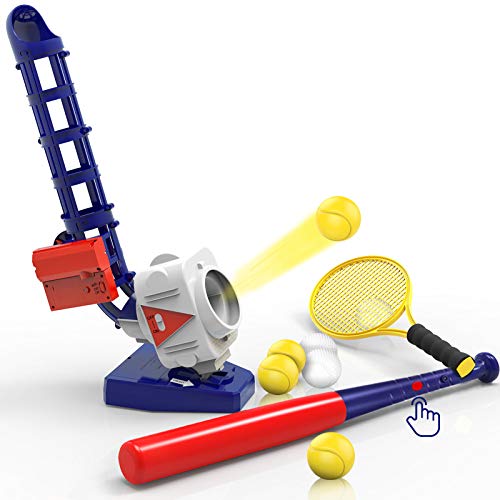 2-in-1 RC Baseball & Tennis Pitching Machine for Kids