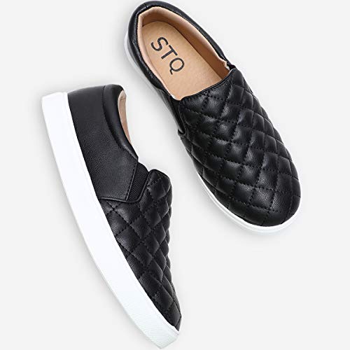 Quilted Slip On Sneakers - Black, Size 7.5