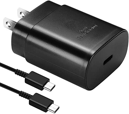 25W Super Fast USB C Wall Charger with 5FT Type C Cable for Samsung Galaxy and Note