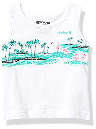Hurley Boys Graphic Tank Top, White/Flamingo, 3T