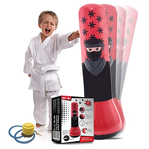 Whoobli Inflatable Ninja Punching Bag for Kids - New 2021