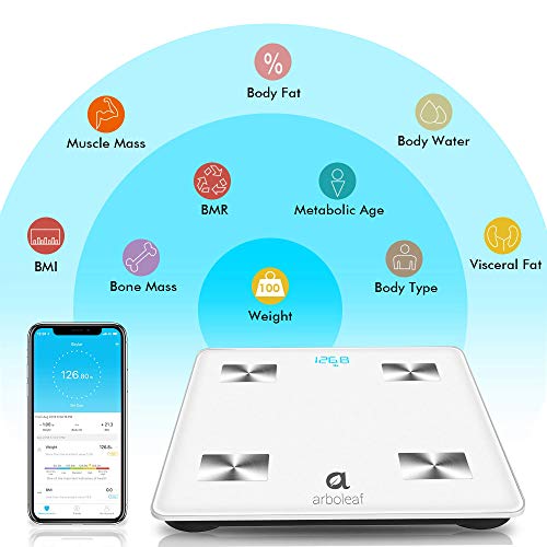 Arboleaf Smart Bathroom Scale - Body Weight, Fat & BMI Monitor