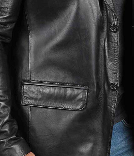 Men's Black Lambskin Blazer, L