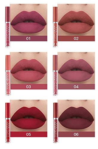 Matte Liquid Lipstick Set, 6pcs