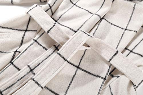 PLREOSEVNTE Women's Turn Down Collar Grid Coat