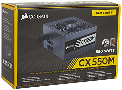 Corsair CX Series 550 Watt 80 Plus Bronze Certified Modular Power Supply